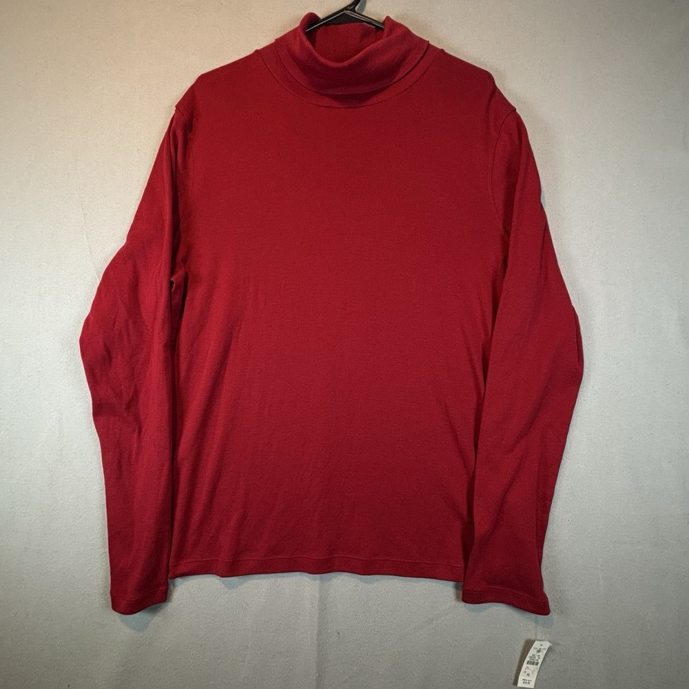 Talbots Womens Size XL Perfect Turtleneck Red Classic Sweater 100% Pima Cotton